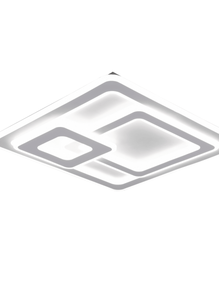 Candeeiro de teto LED quadrado Mita branco com luz fria acesa| leonleds
