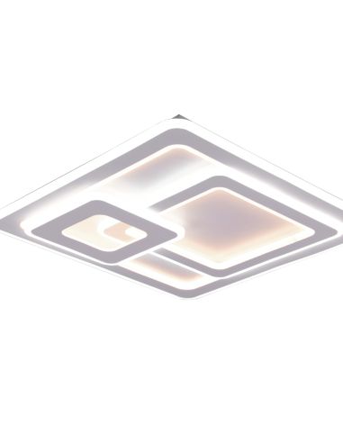 Plafón de techo LED cuadrado Mita blanco vista desde abajo| LeonLeds