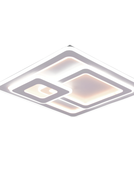 Plafón de techo LED cuadrado Mita blanco vista desde abajo| LeonLeds