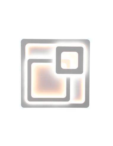 Plafón de techo LED cuadrado Mita blanco encendido vista desde abajo| LeonLeds