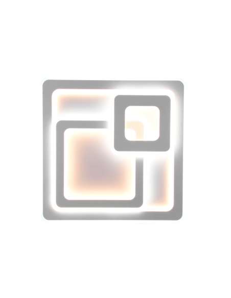 Plafon branco Mita quadrado LED visto de baixo | leonleds