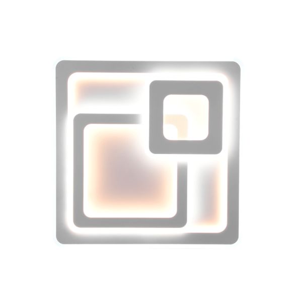Plafón de techo LED cuadrado Mita blanco encendido vista desde abajo| LeonLeds