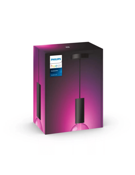 Bombilla cable colgante negro mate Lightguide Philips Hue en una caja| LeonLeds