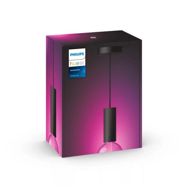 Bombilla cable colgante negro mate Lightguide Philips Hue en una caja| LeonLeds