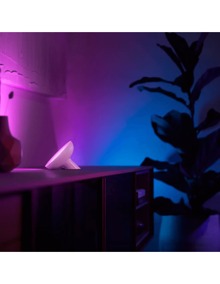 Lampe de table LED intelligente Bloom Blanc Photo Couleurs de lumière ambiante | leonleds