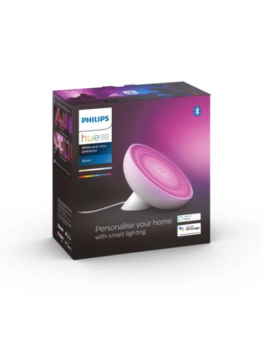 Lámpara de sobremesa LED inteligente Bloom blanco caja producto | LeonLeds