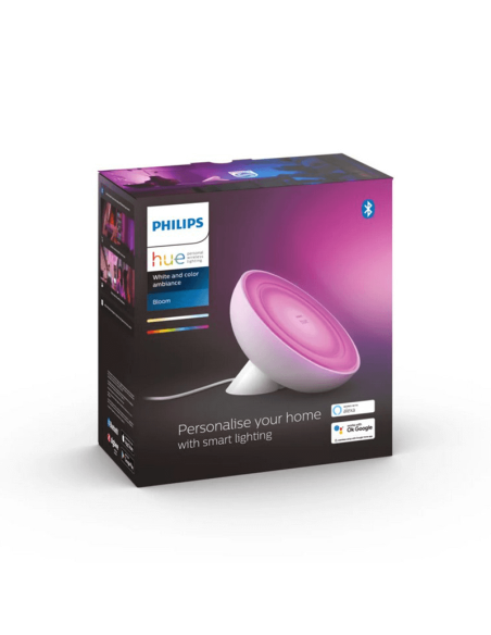 Lámpara de sobremesa LED inteligente Bloom blanco caja producto | LeonLeds