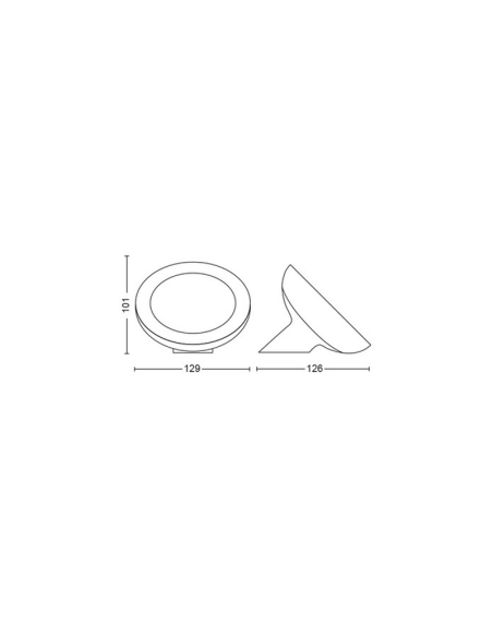 Lámpara de sobremesa LED inteligente Bloom blanco medidas producto | LeonLeds
