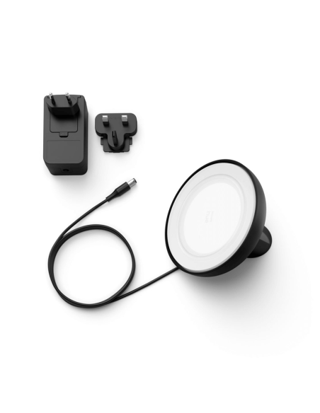 Bloom smart LED candeeiro de mesa preto detalhe do produto | leonleds