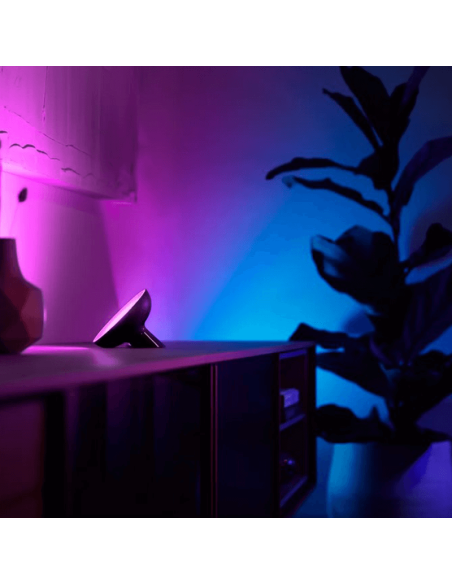 Lámpara de sobremesa LED inteligente Bloom negro foto ambiente luz colores| LeonLeds