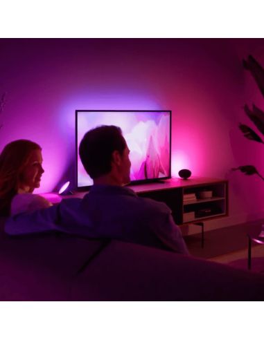 Boîte de produit noire de lampe de table LED intelligente Bloom | leonleds