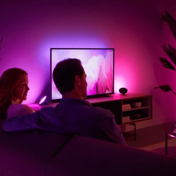 Lámpara de sobremesa LED inteligente Bloom negro caja producto | LeonLeds