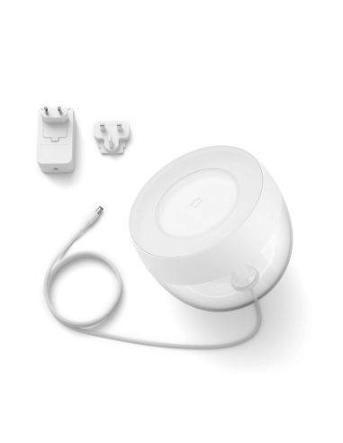 Lámpara de sobremesa LED inteligente Iris blanco contenido producto | LeonLeds
