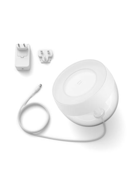 Lámpara de sobremesa LED inteligente Iris blanco contenido producto | LeonLeds