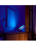 Lampe de table LED intelligente Iris blanc photo couleurs de lumière ambiante | leonleds