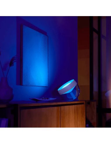 Lámpara de sobremesa LED inteligente Iris blanco foto ambiente luz colores| LeonLeds