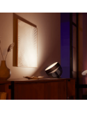 Lampe de table LED intelligente Iris noir photo couleurs de lumière ambiante | leonleds