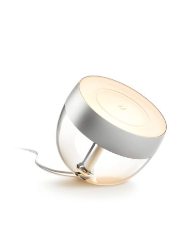 Lampe de table LED intelligente Iris argent | leonleds