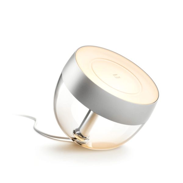 Lampe de table LED intelligente Iris argent | leonleds