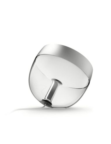Candeeiro de mesa LED inteligente detalhe do produto prata Iris | leonleds