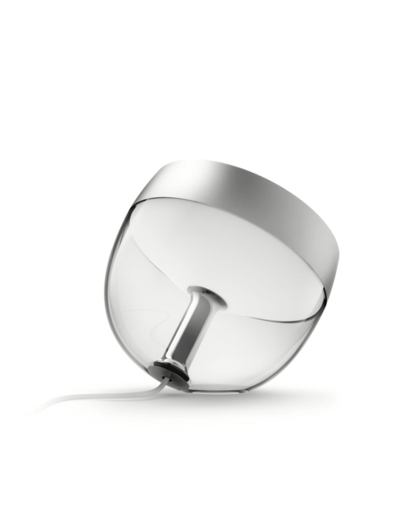Candeeiro de mesa LED inteligente detalhe do produto prata Iris | leonleds