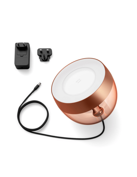 Lampe de table LED intelligente Iris bronze contenu du produit | leonleds