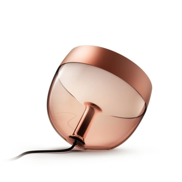 Lámpara de sobremesa LED inteligente Iris bronce detalle producto | LeonLeds