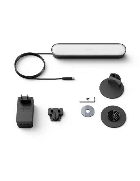 Barra de luz inteligente LED negro 8.1W Hue Play con Alimentador contenido producto| LeonLeds