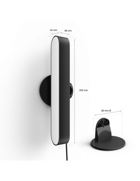 Barra de luz inteligente LED negro 8.1W Hue Play con Alimentador medidas producto| LeonLeds