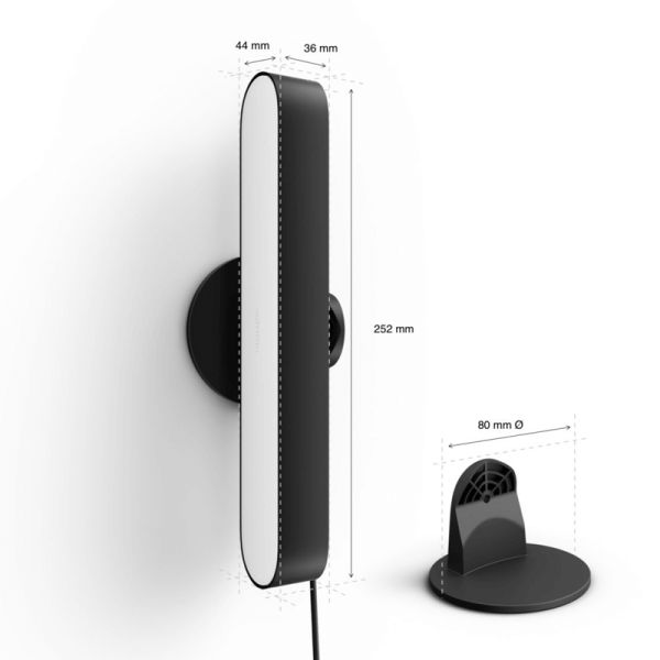 Barra de luz inteligente LED negro 8.1W Hue Play con Alimentador medidas producto| LeonLeds