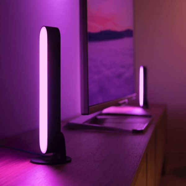 Barra de luz LED inteligente preta 6,6 W Extensão para Hue Play Home Kit ambiente foto | leonleds