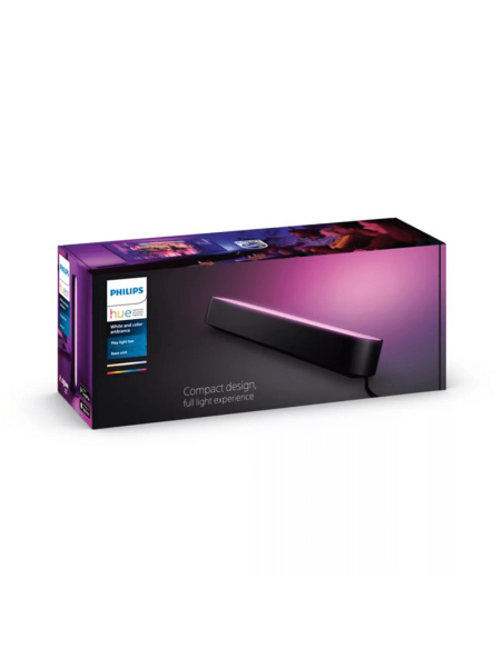 Barra de luz inteligente LED negro 6.6W Extensión para Kit Inicio Hue Play caja del producto| LeonLeds