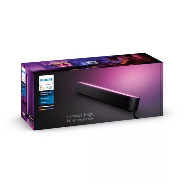 Barra de luz inteligente LED negro 6.6W Extensión para Kit Inicio Hue Play caja del producto| LeonLeds