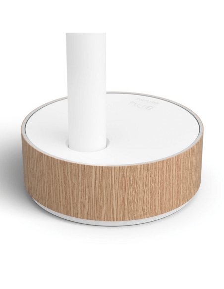 Detalhe da base do candeeiro de mesa LED gradiente branco | leonleds