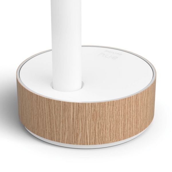 Detalhe da base do candeeiro de mesa LED gradiente branco | leonleds