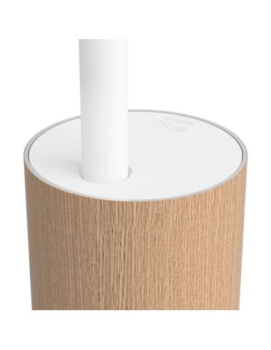 Candeeiro de mesa LED gradiente detalhe base carvalho | leonleds