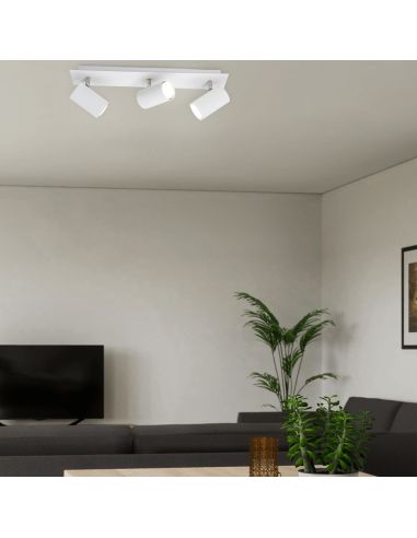 Regleta 3 focos blanca Marley TrioLighting | lámpara de techo Ambiente | LeónLeds Iluminación