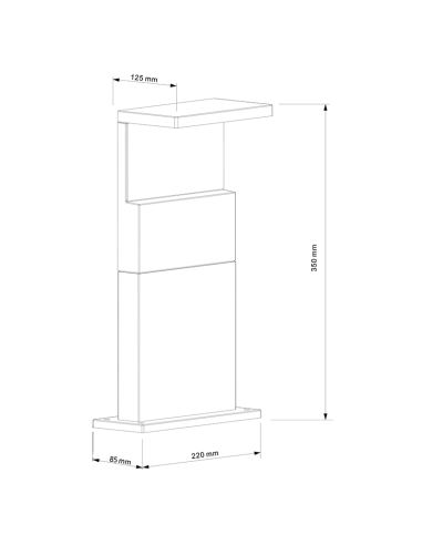 Dimensions du lampadaire extérieur Ruka Mantra gris foncé | leonleds