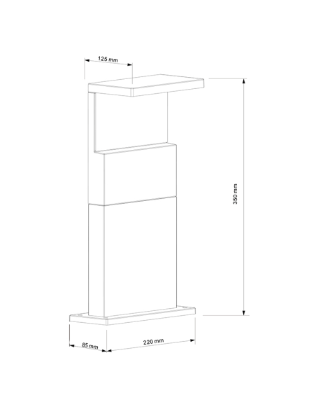 Dimensions du lampadaire extérieur Ruka Mantra gris foncé | leonleds