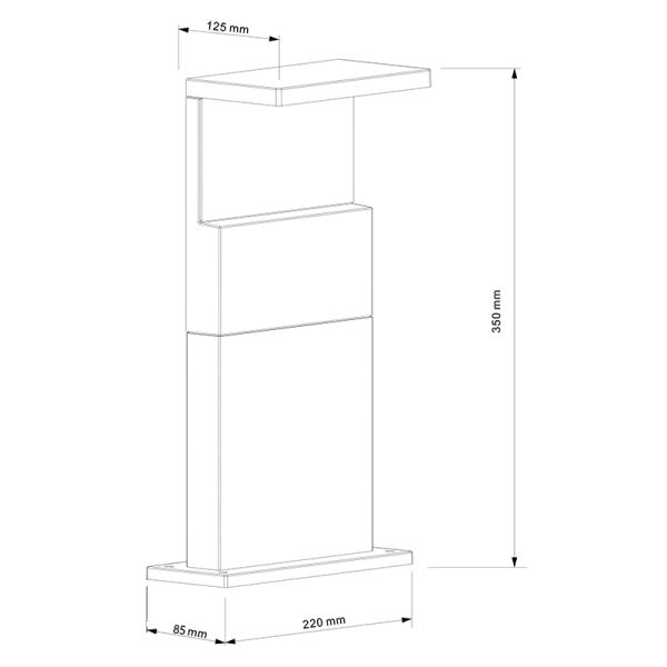 Dimensions du lampadaire extérieur Ruka Mantra gris foncé | leonleds