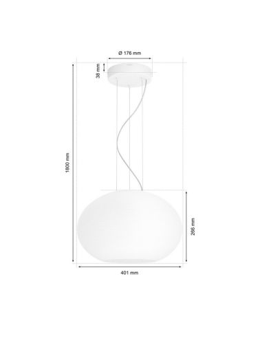 Lámpara de techo inteligente Flourish medidas producto| LeonLeds