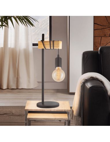 Lampe de Bureau Vintage Townshend 1XE27 Marron de Eglo Measurements | leonleds