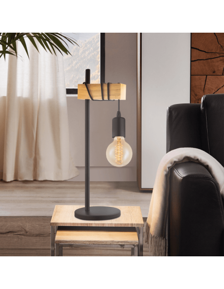 Lampe de Bureau Vintage Townshend 1XE27 Marron de Eglo Measurements | leonleds