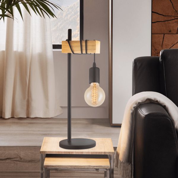 Lampe de Bureau Vintage Townshend 1XE27 Marron de Eglo Measurements | leonleds