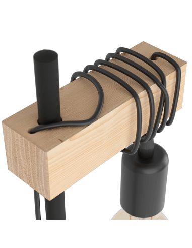 Lámpara de sobremesa vintage Townshend 1XE27marrón de Eglo Medidas | LeonLeds