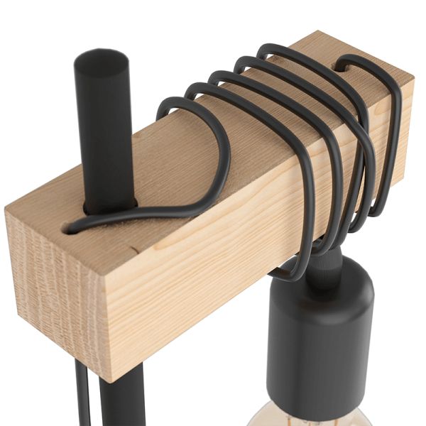 Lámpara de sobremesa vintage Townshend 1XE27marrón de Eglo Medidas | LeonLeds
