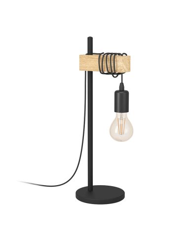 Lámpara de sobremesa vintage Townshend 1XE27marrón de Eglo Medidas | LeonLeds