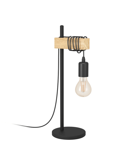 Lámpara de sobremesa vintage Townshend 1XE27marrón de Eglo Medidas | LeonLeds