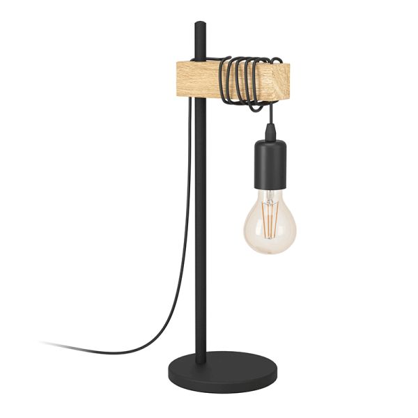 Lámpara de sobremesa vintage Townshend 1XE27marrón de Eglo Medidas | LeonLeds