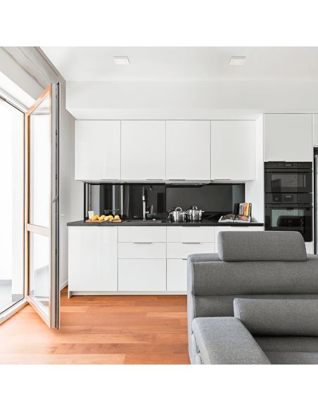 Plafonnier LED carré Roku 9cm blanc 6W 420Lm 3000K ou 4000K ambiant